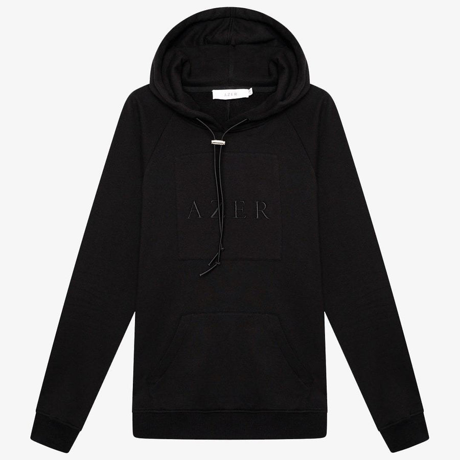 Black luxe corded hoody